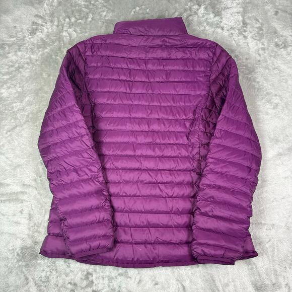 Cabelas Puffer Jacket Women L Purple Hoodie Lightweight Packable Duck Down - Picture 2 of 9